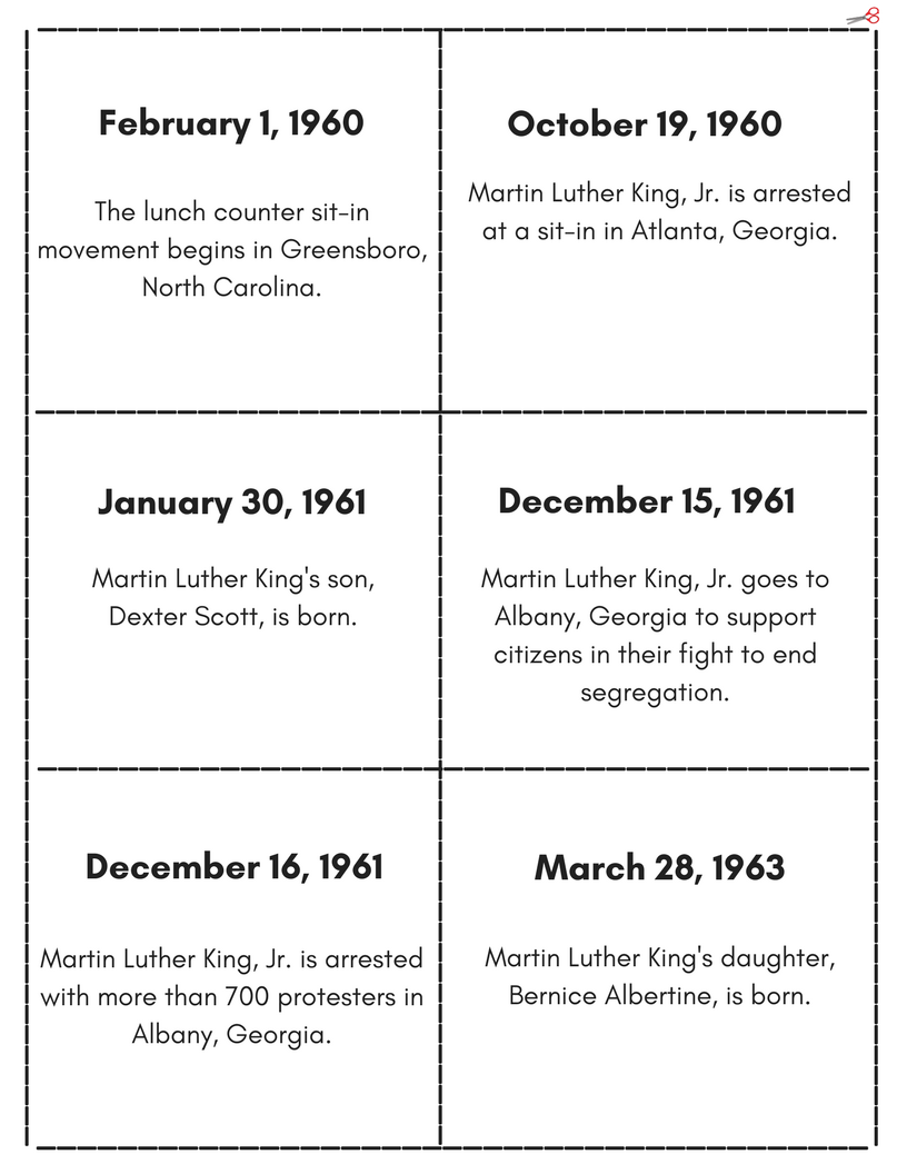 Martin Luther King Jr Timeline Black Props
